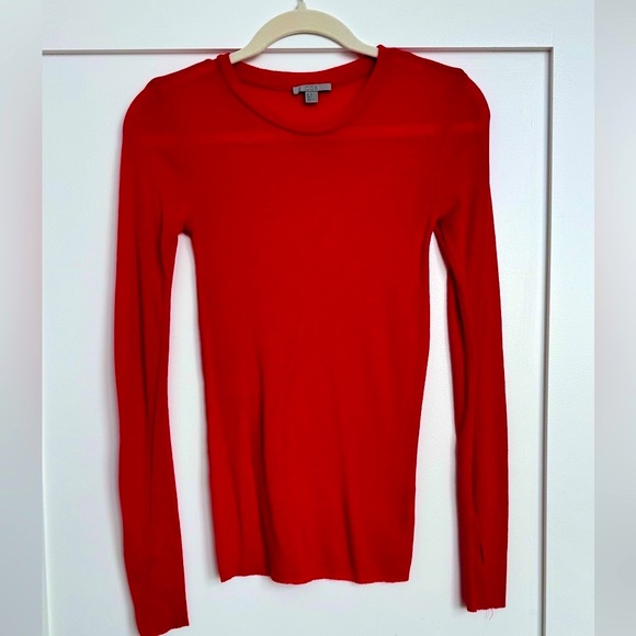 COS Red Fitted Long Sleeve T-Shirt - Picture 1 of 5